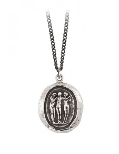 Pyrrha "Three Graces" Talisman 18" Fine Curb Chain (1.5mm) de technologie