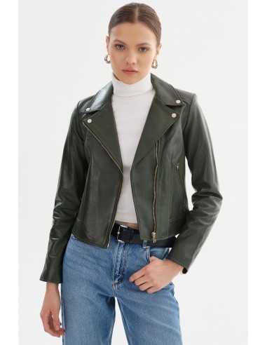 KELSEY | Biker Leather Jacket Champagne Hardware Le MVP de beaucoup