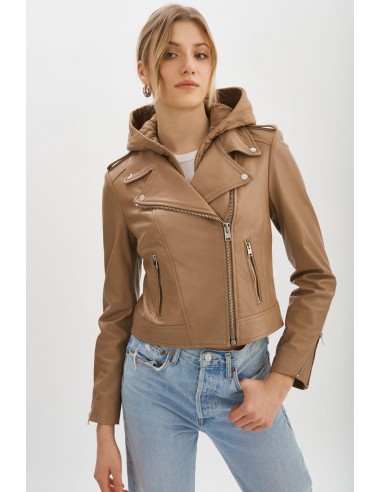 HOLY | Veste moto en cuir avec capuchon amovible de la marque