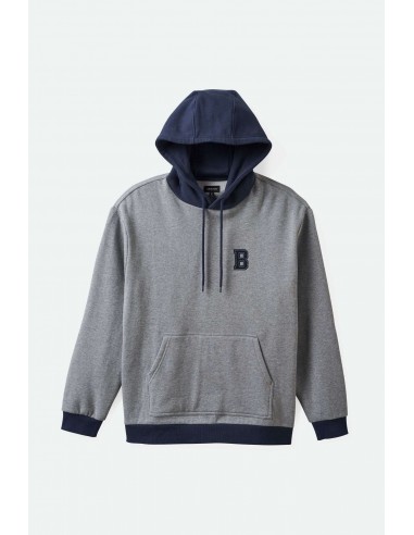 Retro Heavyweight Relaxed Hoodie - Heather Grey/Washed Navy de pas cher