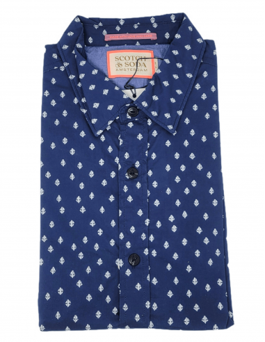 Chemise à motifs bleu d'été scotch ouvre sa boutique