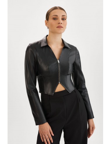 ROMI | Veste corset en cuir outlet