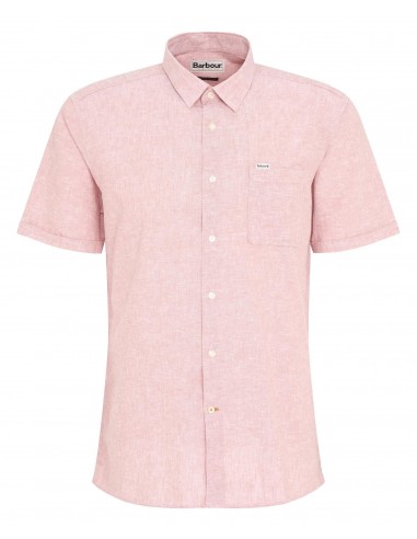 Chemise de lin à manches courtes rose basket pas cher