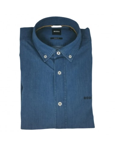 Chemise de denim avec logo Boss Paris Déstockage Promo